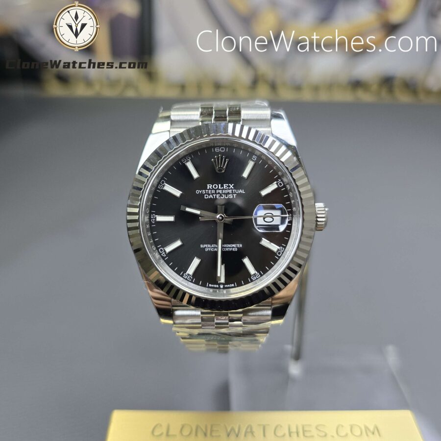 Super Clone Watches – Rolex DateJust Black Dial M126334 – Jubilee