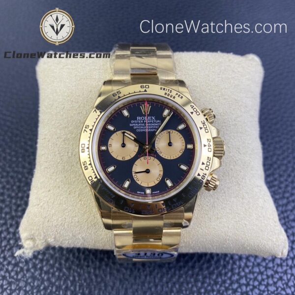 Super Clone Watches – Rolex Daytona 18K Gold Black Dial M116508-0009