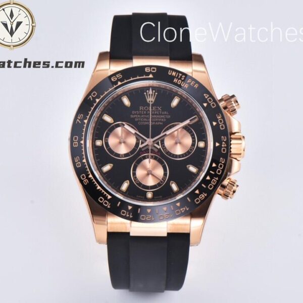 Super Clone Watches – Rolex Daytona 18K Rose Gold Black Dial M116515LN-0012