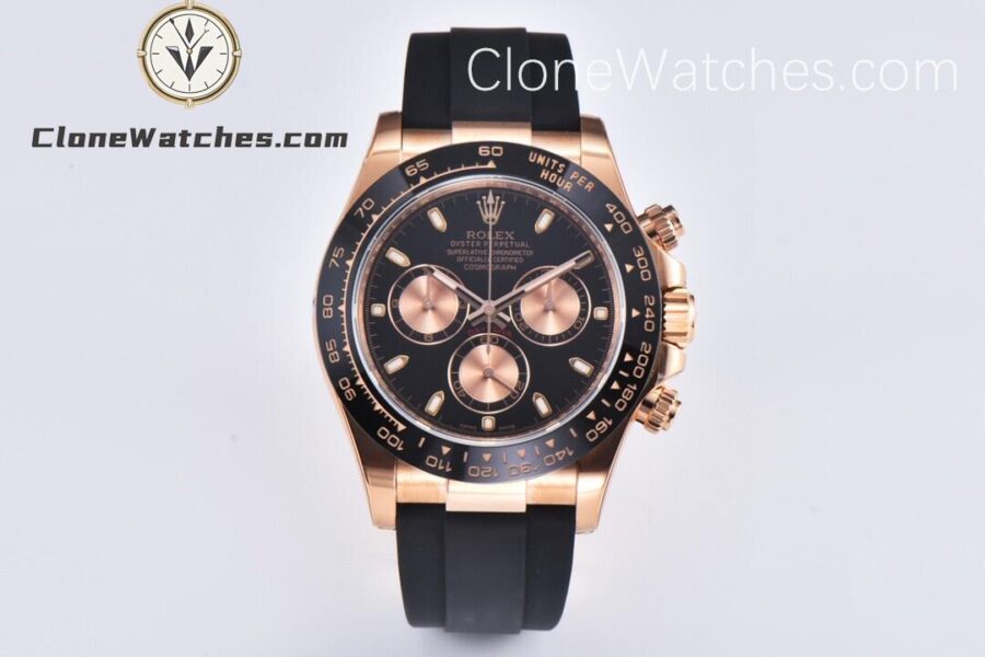 Super Clone Watches – Rolex Daytona 18K Rose Gold Black Dial M116515LN-0012