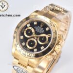 Rolex Super Clone Watches 1:1 Daytona 18K Gold Black Diamond Dial M116508-0016 4130 Movement - Image 6