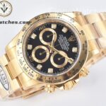 Rolex Super Clone Watches 1:1 Daytona 18K Gold Black Diamond Dial M116508-0016 4130 Movement - Image 2