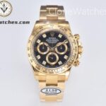 Super Clone Watches – Rolex Daytona 18K Gold Black Diamond Dial m116508-0016