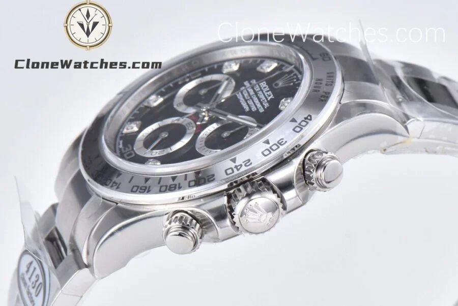 Rolex Super Clone Watches 1:1 Daytona Black Diamond Dial M116508-0014 4130 Movement - Image 3