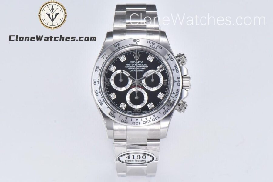 Super Clone Watches – Rolex Daytona Black Diamond Dial m116508-0014