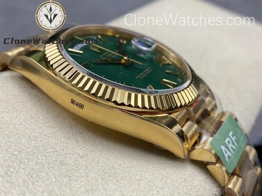 Rolex Super Clone Watches 1:1 Day Date 18K Gold Green Roman Dial 40mm m228238 3255 Movement - Image 5