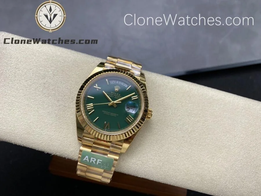 Rolex Super Clone Watches 1:1 Day Date 18K Gold Green Roman Dial 40mm m228238 3255 Movement - Image 4