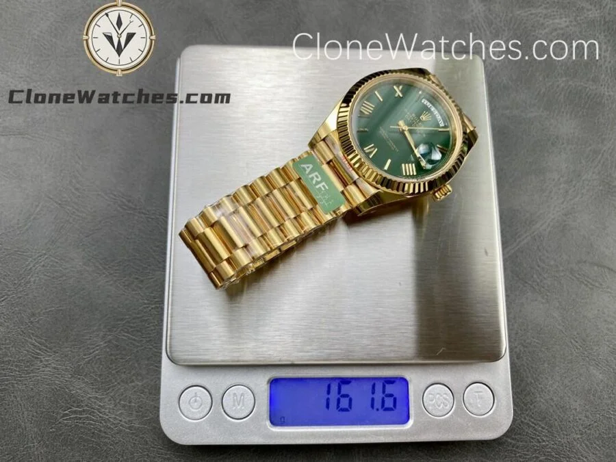 Rolex Super Clone Watches 1:1 Day Date 18K Gold Green Roman Dial 40mm m228238 3255 Movement - Image 9