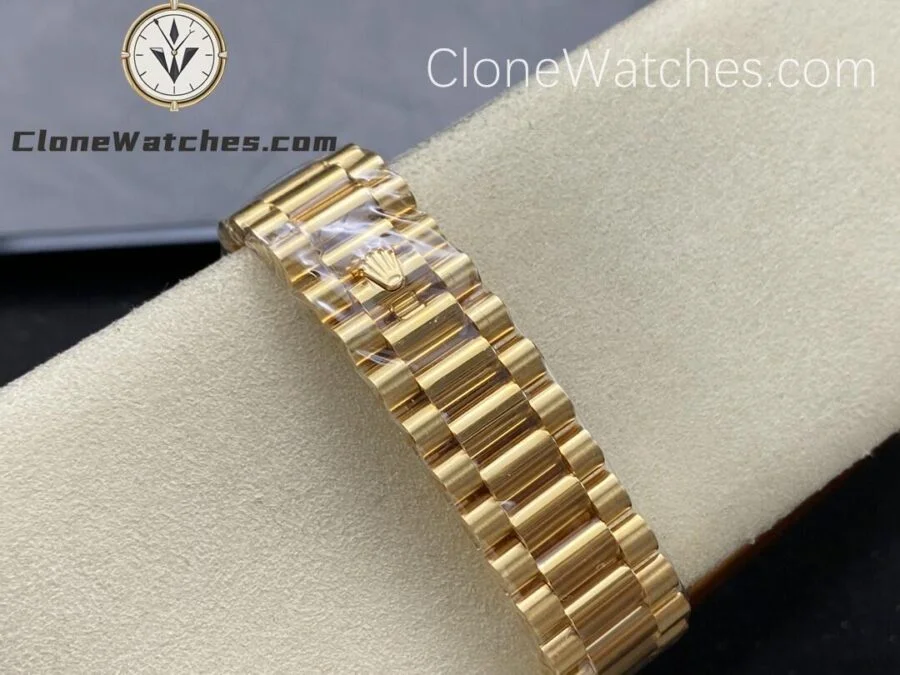 Rolex Super Clone Watches 1:1 Day Date 18K Gold Black Diamond Dial 40mm m228238-0004 3255 Movement - Image 8