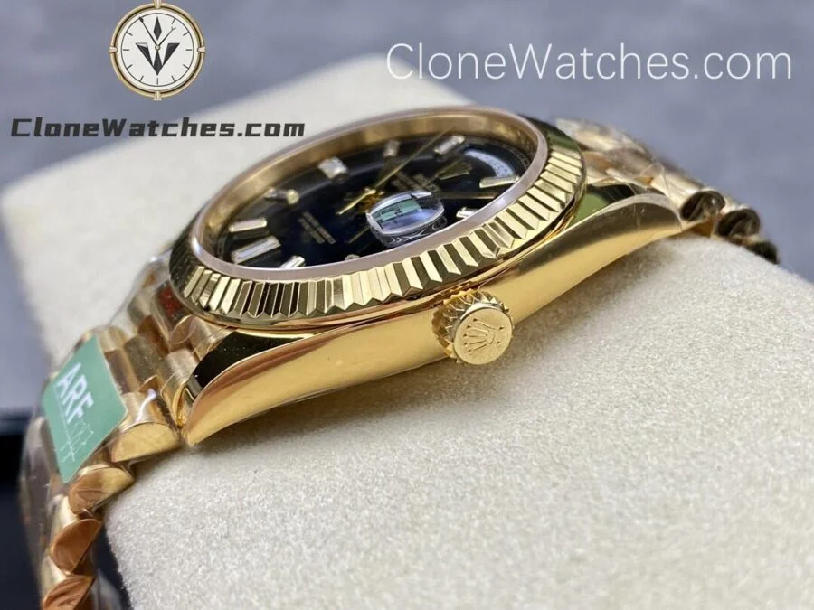 Rolex Super Clone Watches 1:1 Day Date 18K Gold Black Diamond Dial 40mm m228238-0004 3255 Movement - Image 6