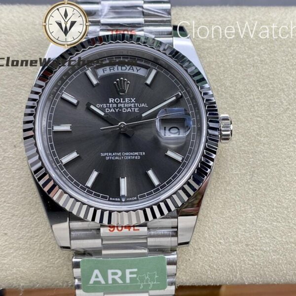 Super Clone Watches – Rolex  Day Date Grey Dial m228239-0060 Presidential Bracelet