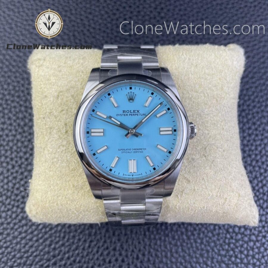 Super Clone Watches – Rolex Oyster Perpetual Turquoise Blue M124300