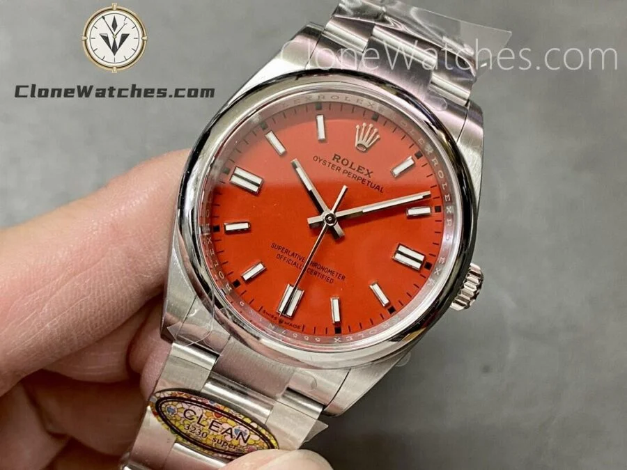 Rolex Super Clone Watches 1:1 Oyster Perpetual Red Dial 41mm M124300 3230 Movement - Image 3