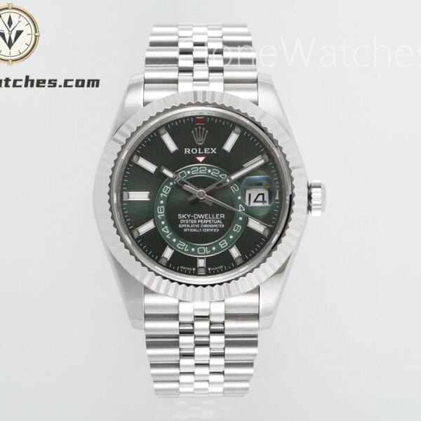 Super Clone Watches – Rolex Sky-Dweller Green Dial  M336934 – Jubilee