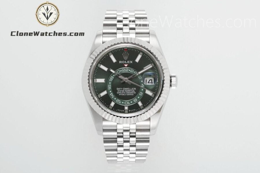 Super Clone Watches – Rolex Sky-Dweller Green Dial  M336934 – Jubilee