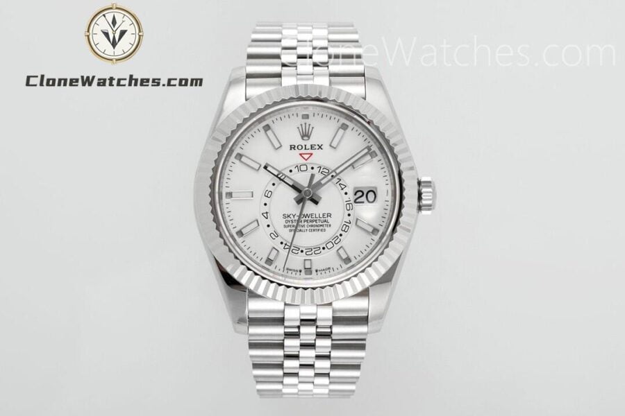 Super Clone Watches – Rolex Sky-Dweller White Dial  M336934 – Jubilee