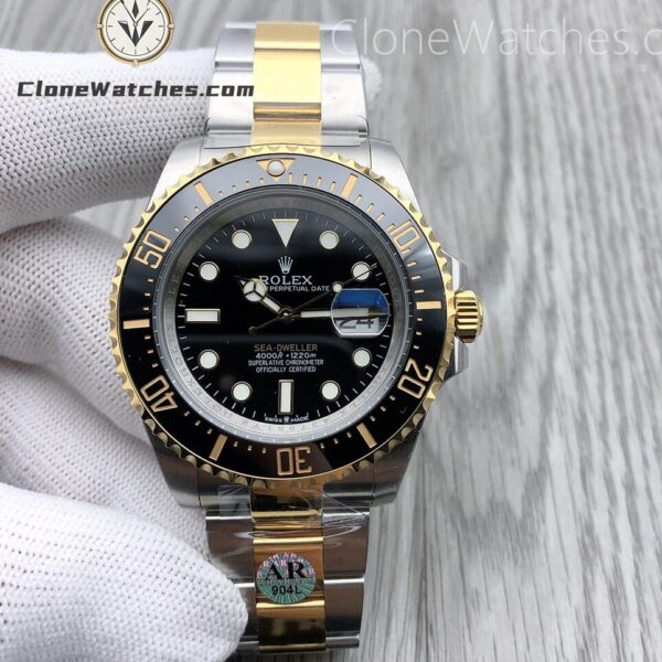 Super Clone Watches – Rolex Sea Dweller Yellow Gold Black Dial M126603 – Oyster