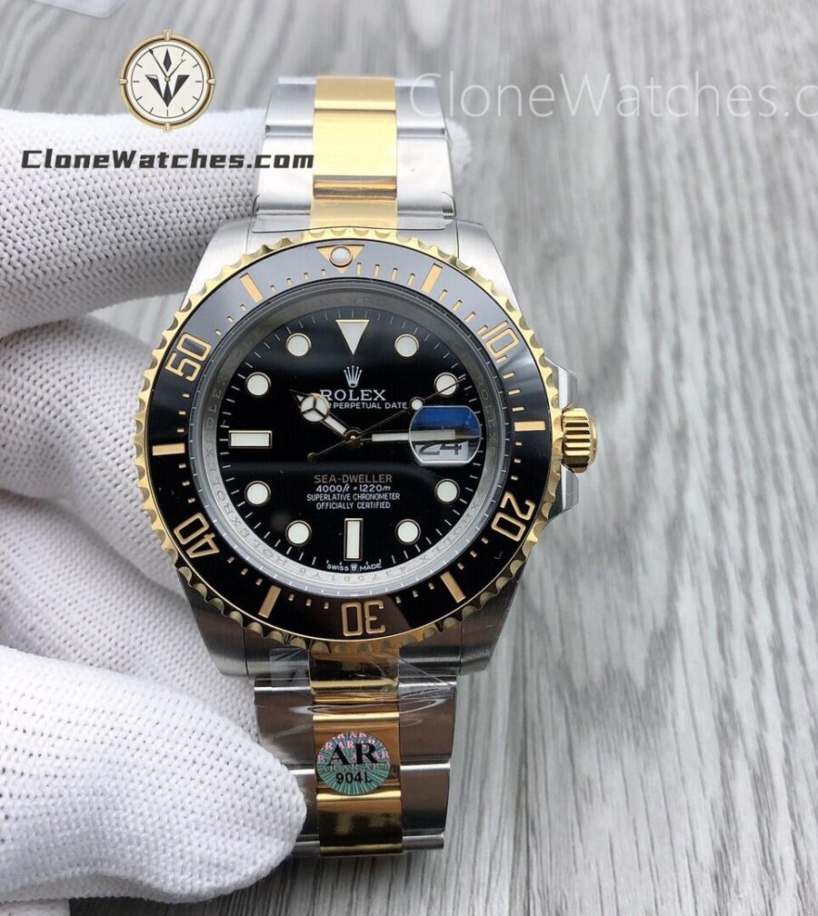 Super Clone Watches – Rolex Sea Dweller Yellow Gold Black Dial M126603 – Oyster