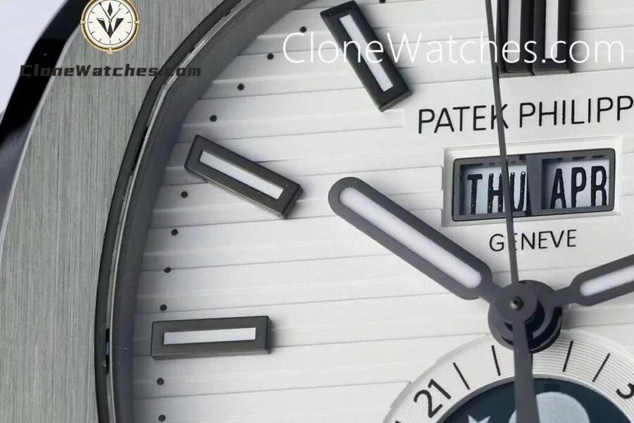 Patek Philippe Super Clone Watches 1:1 Nautilus 5726 Annual Calendar White Dial - Image 4