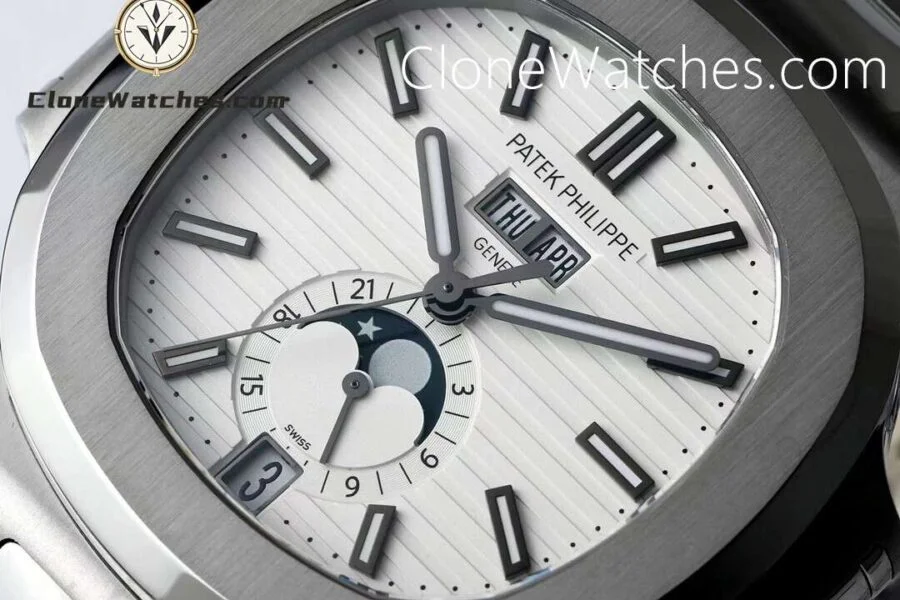 Patek Philippe Super Clone Watches 1:1 Nautilus 5726 Annual Calendar White Dial - Image 2