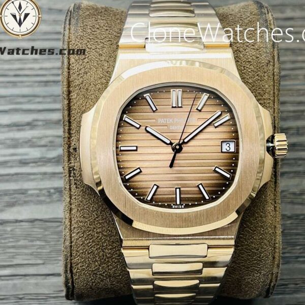 Super Clone Watches - Patek Philippe 1:1 Nautilus 5711 Brown Dial 18K Rose Gold