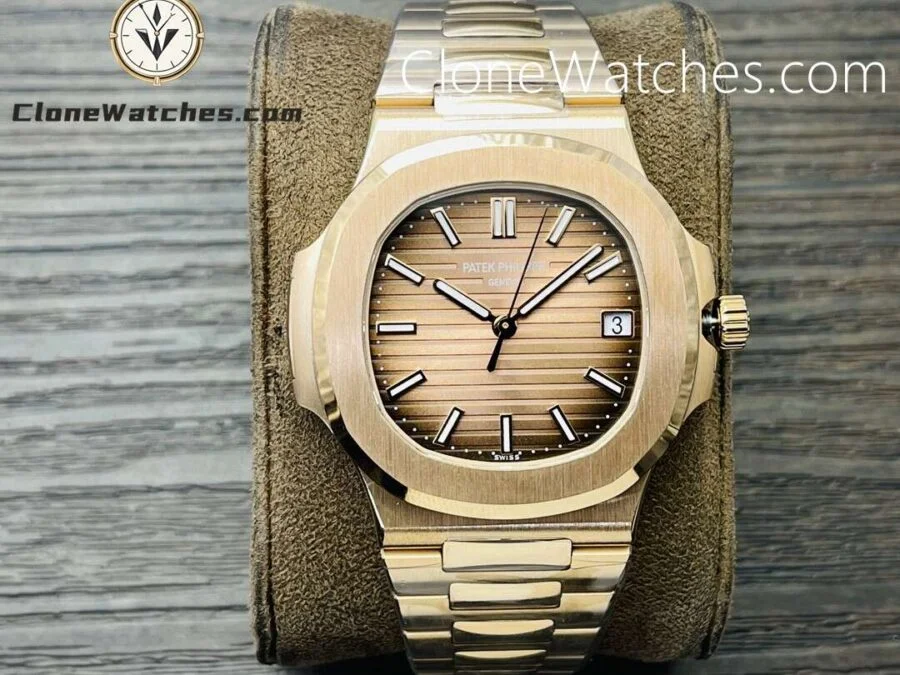 Super Clone Watches - Patek Philippe 1:1 Nautilus 5711 Brown Dial 18K Rose Gold