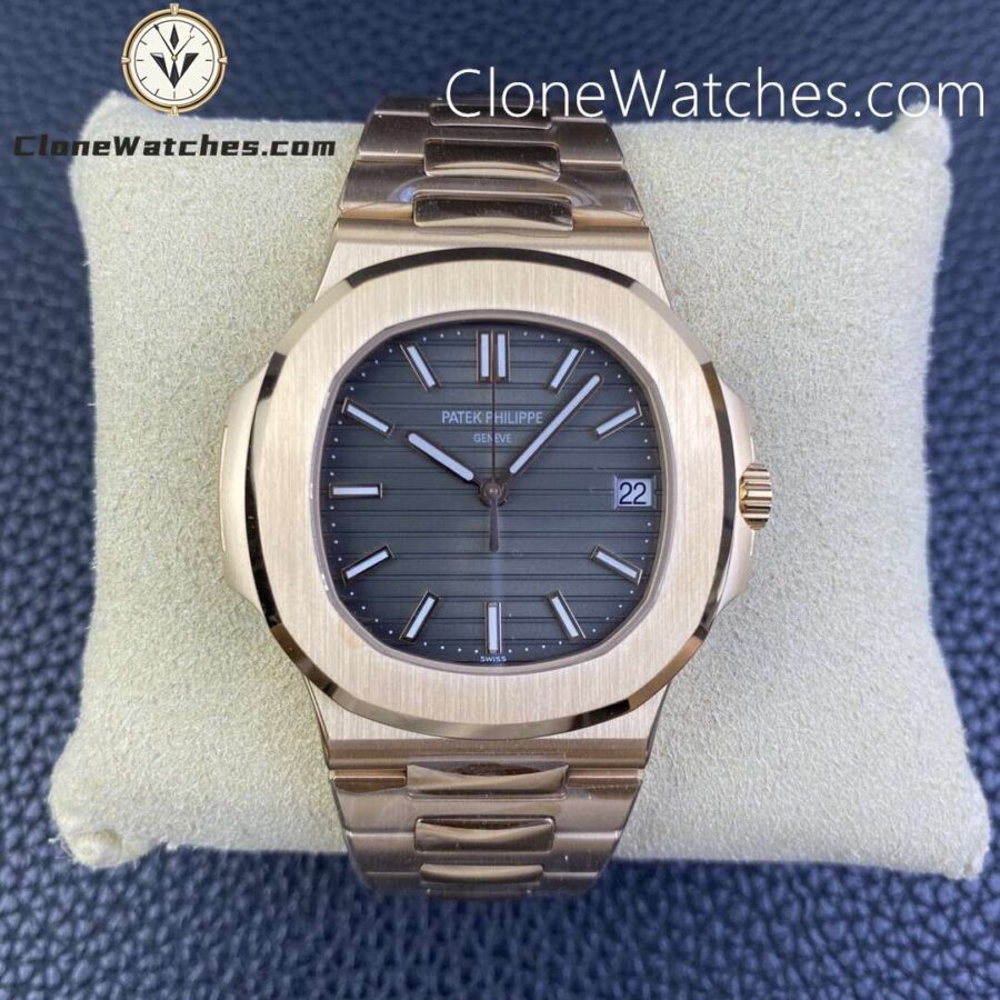 Super Clone Watches - Patek Philippe 1:1 Nautilus 5711 Grey Dial 18K Rose Gold