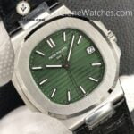 Patek Philippe Super Clone Watches 1:1 Nautilus 5711 Green Dial Black Leather Strap - Image 4