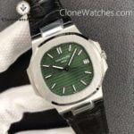 Patek Philippe Super Clone Watches 1:1 Nautilus 5711 Green Dial Black Leather Strap - Image 2
