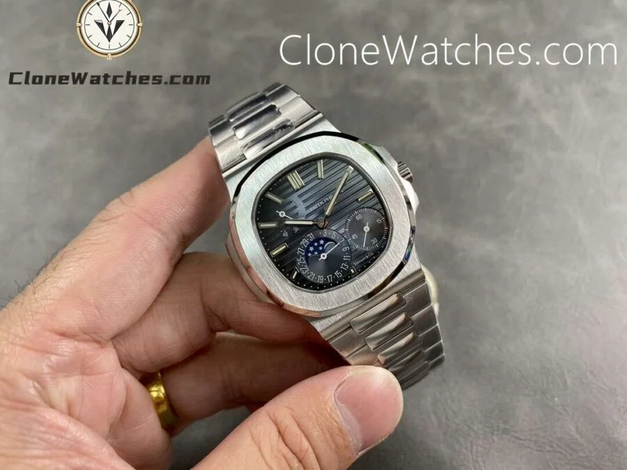 Patek Philippe Super Clone Watches 1:1 Nautilus Moon Phase 5712 Tiffany & Co Blue Dial New Clasp - Image 4