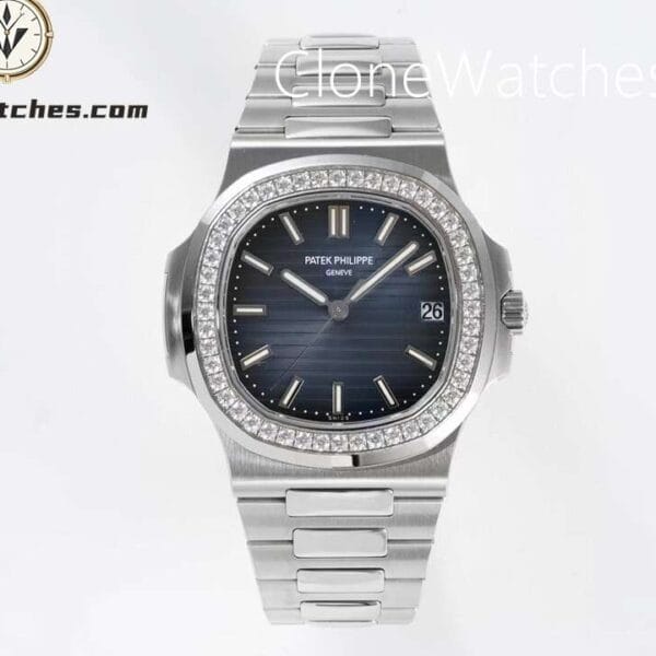 Super Clone Watches – Patek Philippe Nautilus 5713 Blue Dial Diamond