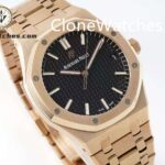 Audemars Piguet Super Clone Watches 1:1 Royal Oak Rose Gold 15500 Black Dial - Image 2