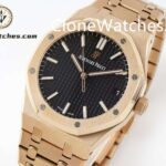 Audemars Piguet Super Clone Watches 1:1 Royal Oak Rose Gold 15500 Black Dial - Image 3