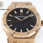 Audemars Piguet Super Clone Watches 1:1 Royal Oak Rose Gold 15500 Black Dial - Image 5
