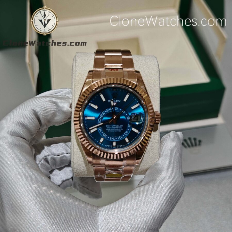 Super Clone Watches – Rolex Sky-Dweller Rose Gold M336935 – Oyster