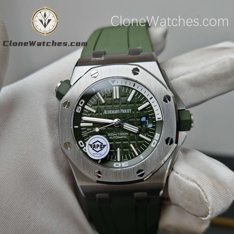 Audemars Piguet Super Clone Watches 1:1 Royal Oak Offshore Diver 15710 Green Dial - Image 3