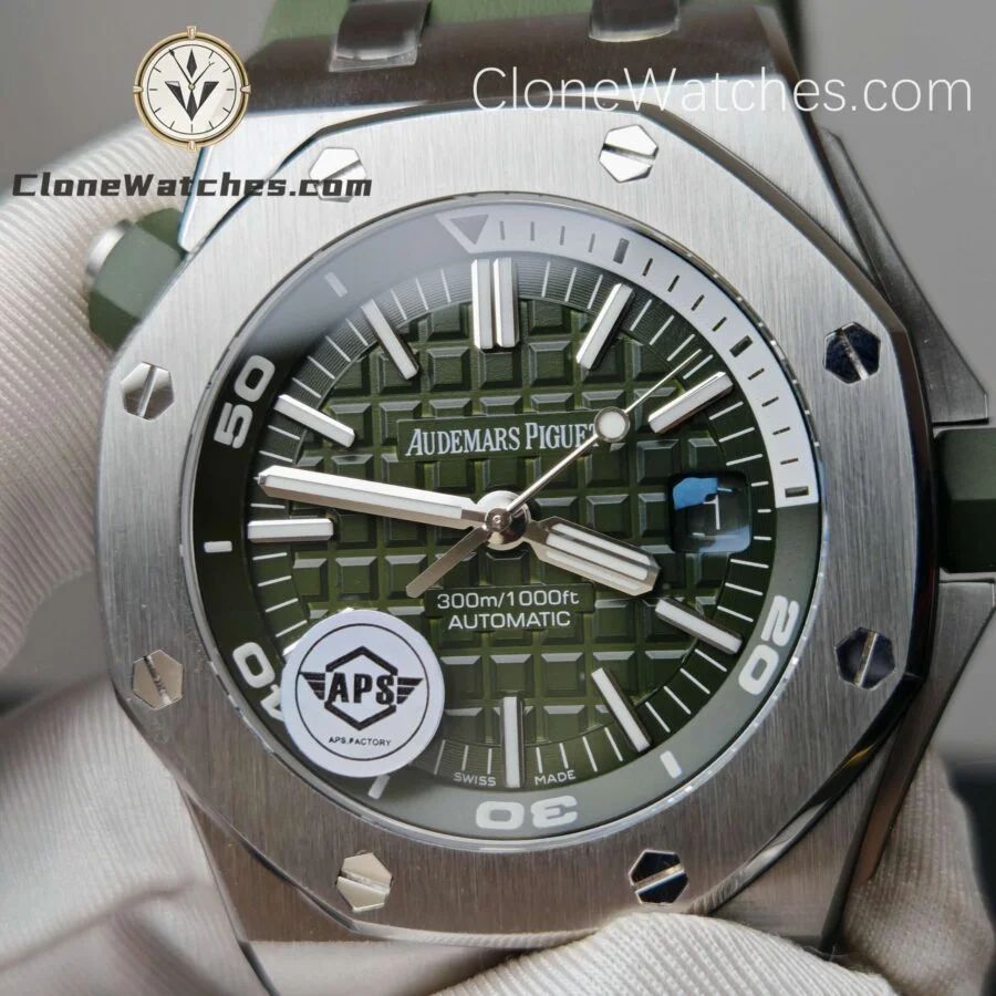 Audemars Piguet Super Clone Watches 1:1 Royal Oak Offshore Diver 15710 Green Dial - Image 2