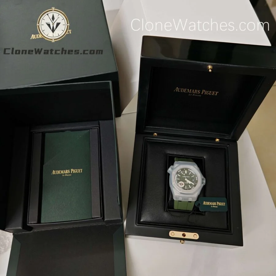 Audemars Piguet Super Clone Watches 1:1 Royal Oak Offshore Diver 15710 Green Dial - Image 17