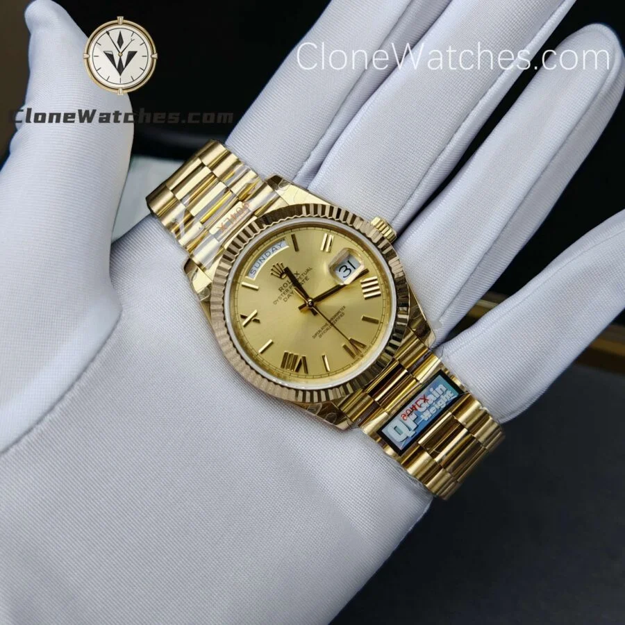 Rolex Super Clone Watches 1:1 Day Date 18K Gold 40mm M228238-0006 3255 Movement - Image 3