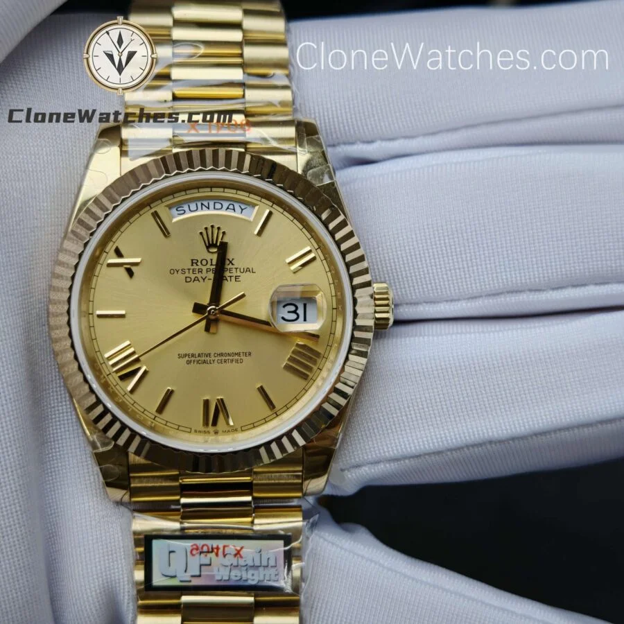 Rolex Super Clone Watches 1:1 Day Date 18K Gold 40mm M228238-0006 3255 Movement - Image 2