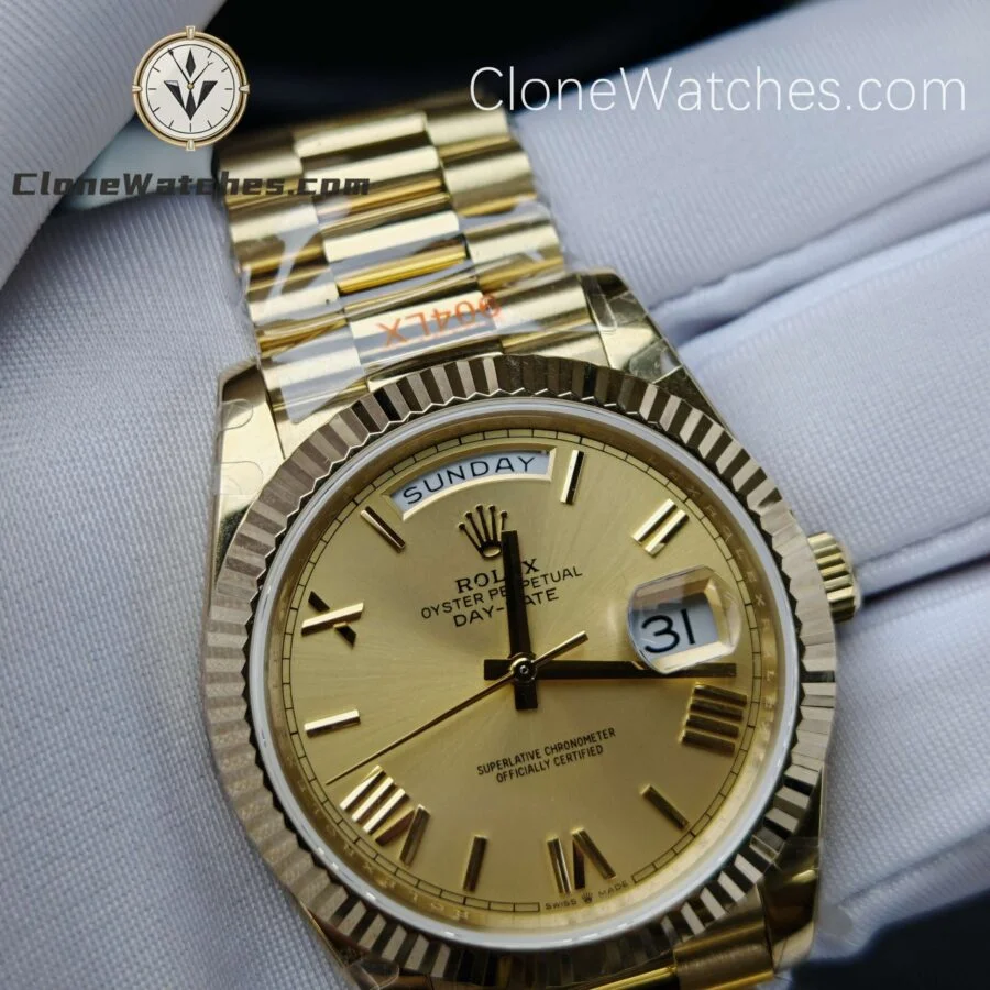 Rolex Super Clone Watches 1:1 Day Date 18K Gold 40mm M228238-0006 3255 Movement - Image 4