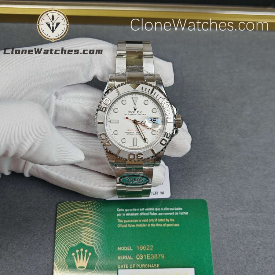 Super Clone Watches – Rolex Yacht Master White Dial 16622