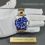 Super Clone Watches - Rolex Gold Blue Dial Submariner 126613LB