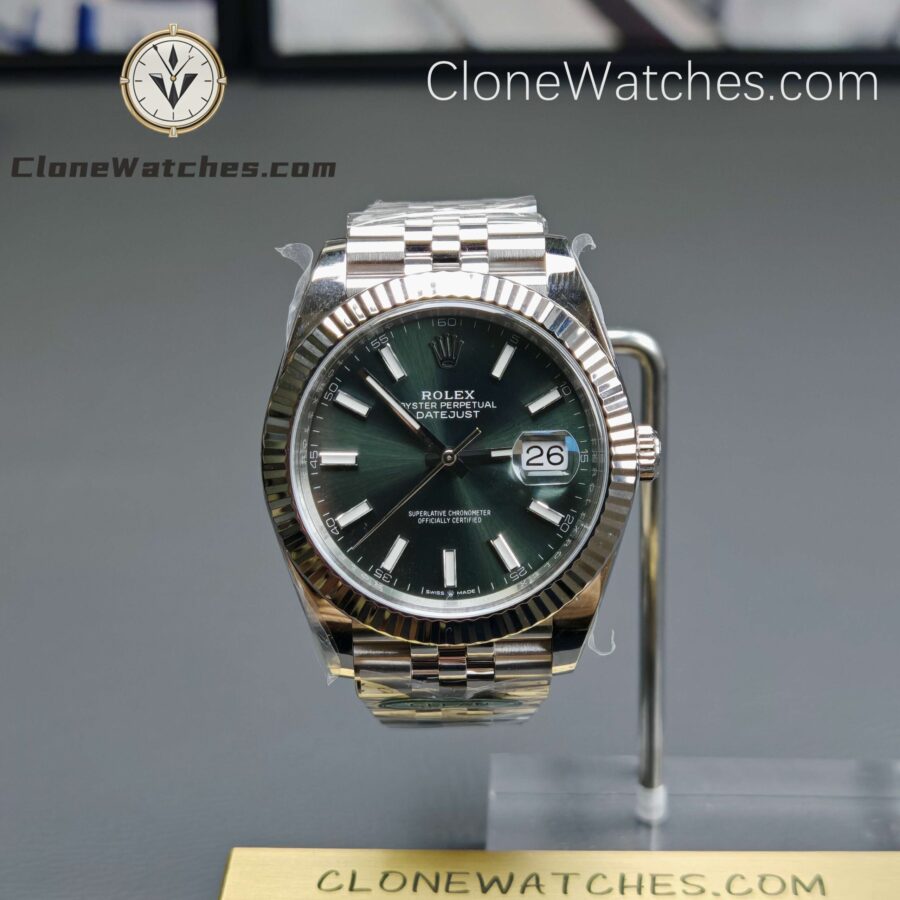 Super Clone Watches – Rolex DateJust Green Dial M126334  – Jubilee