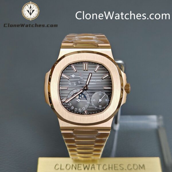 Super Clone Watches – Patek Philippe Nautilus Moon Phase 18K Rose Gold 5712