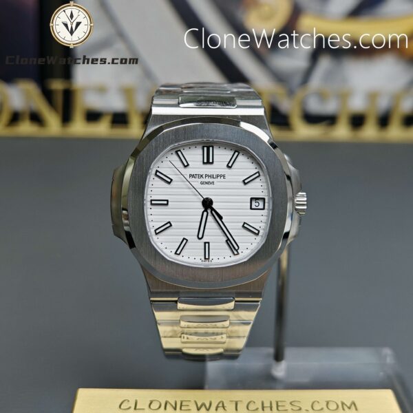 Super Clone Watches - Patek Philippe 1:1 Nautilus 5711 White Dial