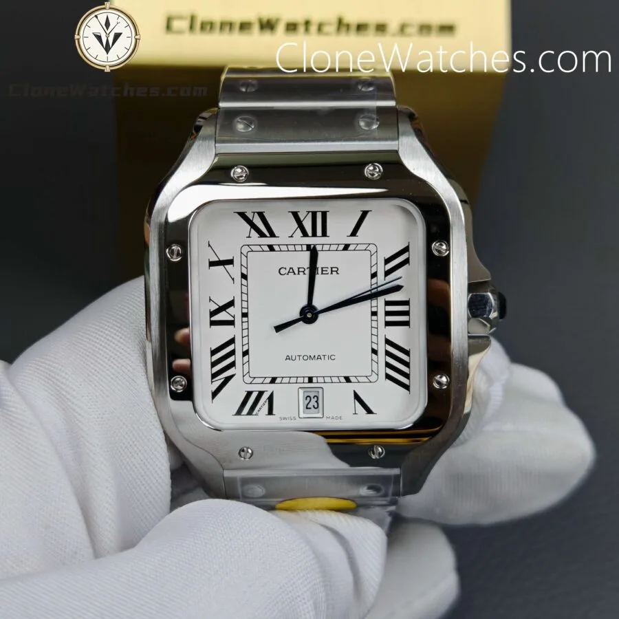 Cartier Super Clone Watches 1:1 Santos Series White Dial 39.8MM WSSA0009 - Image 3