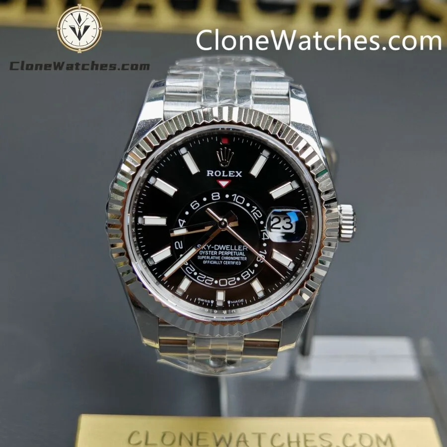 Super Clone Watches – Rolex Sky-Dweller Black Dial Jubilee M336934 – Jubilee