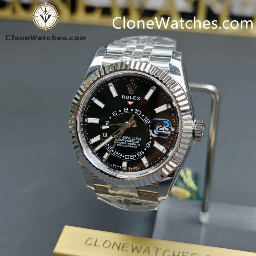 Rolex Super Clone Watches 1:1 Sky Dweller Black Dial Jubilee M336934 9002 Movement - Image 3