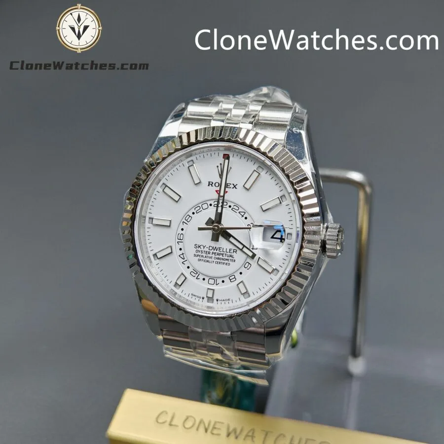 Rolex Super Clone Watches 1:1 Sky Dweller White Dial Jubilee M336934 9002 Movement - Image 3